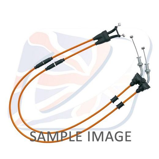 THROTTLE CABLES (PAIR) VENHILL Y01-4-077-OR FEATHERLIGHT ORANGE