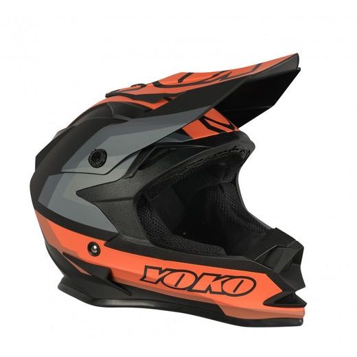 MX HELMET YOKO SCRAMBLE MATTE BLACK / ORANGE XS