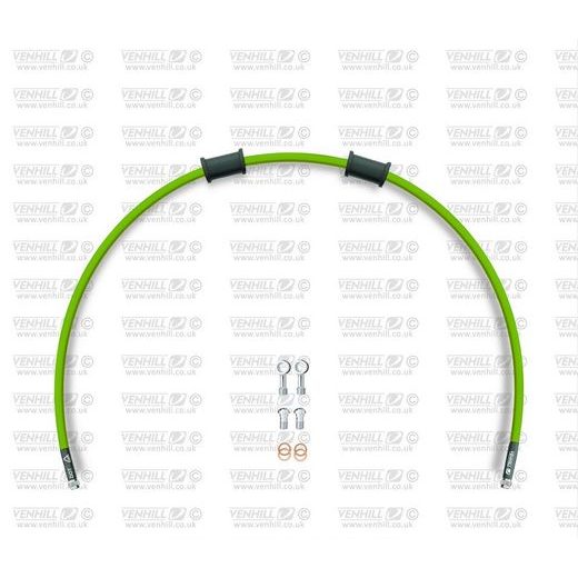 REAR BRAKE HOSE KIT VENHILL POWERHOSEPLUS HON-4016R-GR (1 HOSE IN KIT) GREEN HOSES, CHROMED FITTINGS