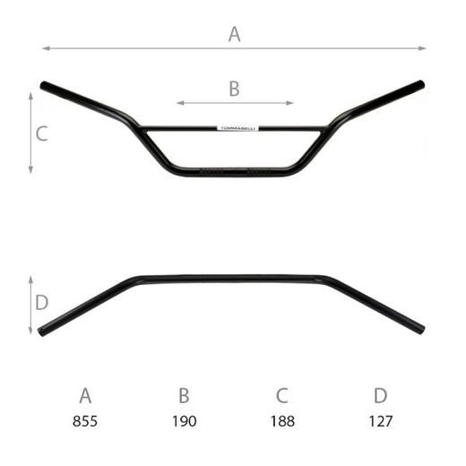 HANDLEBAR DOMINO 184171020 OFF-ROAD HIGH BEND CRNI