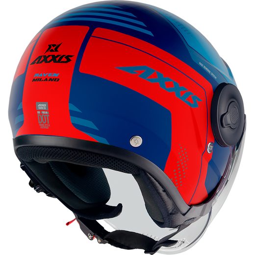 JET HELMET AXXIS RAVEN SV ABS MILANO MATT BLUE RED XS