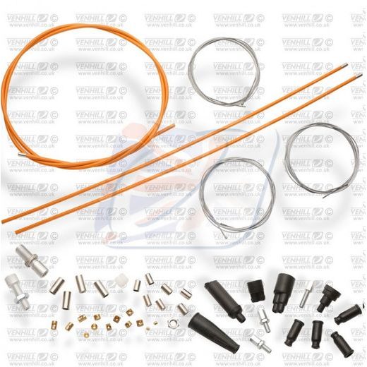 UNIVERSAL THROTTLE CABLE KIT VENHILL U01-4-125-OR ORANGE