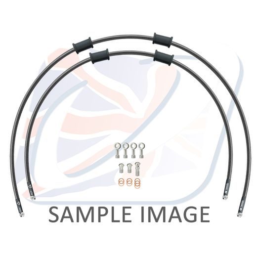 RACE FRONT BRAKE HOSE KIT VENHILL POWERHOSEPLUS HON-7018FS-CB (2 HOSES IN KIT) CARBON HOSES, STAINLESS STEEL FITTINGS