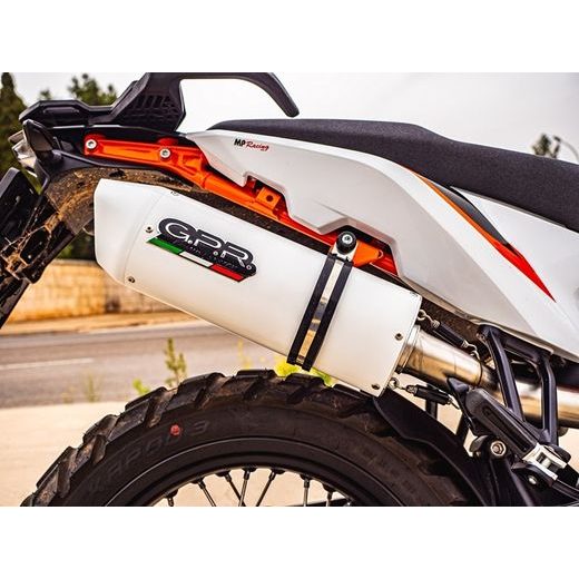 SLIP-ON EXHAUST GPR ALBUS EVO4 E4.KT.105.1.ALBE4 WHITE GLOSSY INCLUDING REMOVABLE DB KILLER AND LINK PIPE