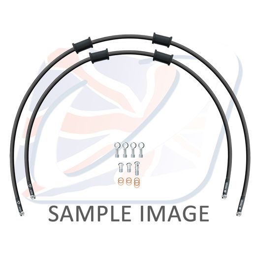 RACE FRONT BRAKE HOSE KIT VENHILL POWERHOSEPLUS YAM-6026F-BK (2 HOSES IN KIT) BLACK HOSES, CHROMED FITTINGS