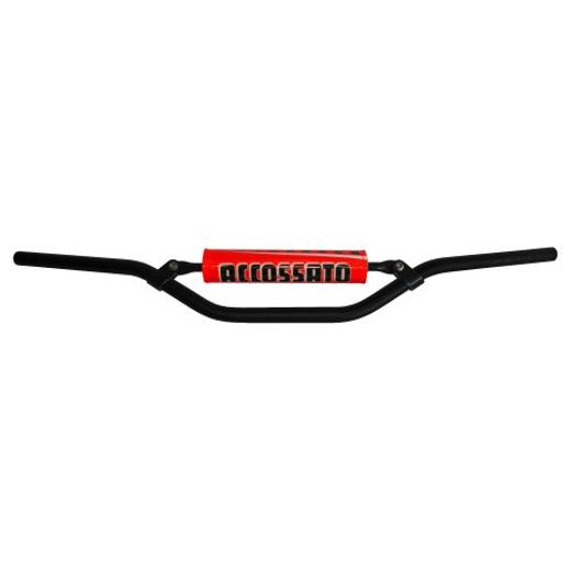 HANDLEBAR ACCOSSATO ALUMINIUM, 22 MM CRNI