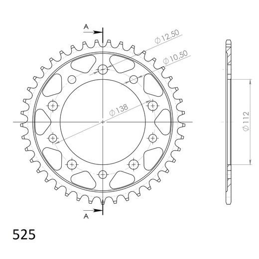 LANČENIK ZADNJI SUPERSPROX RFE-1304:41-BLK CRNI 41T, 525