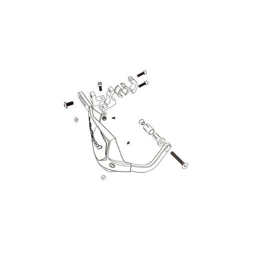 HANDGUARD POLISPORT TOUQUET 8306700001 WITH UNIVERSAL MOUNTING KIT WHITE