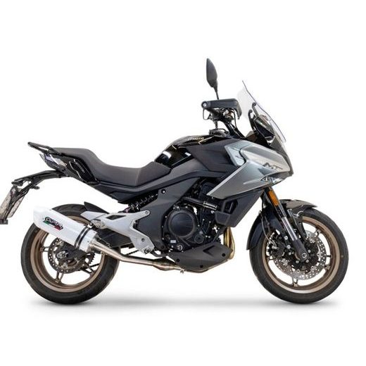 SLIP-ON EXHAUST GPR ALBUS EVO4 CF.4.1.CAT.ALB WHITE GLOSSY INCLUDING REMOVABLE DB KILLER, LINK PIPE AND CATALYST