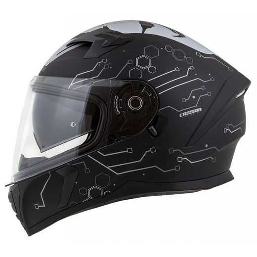 FULL FACE HELMET CASSIDA INTEGRAL 3.0 HACK MATT BLACK /SILVER 2XL