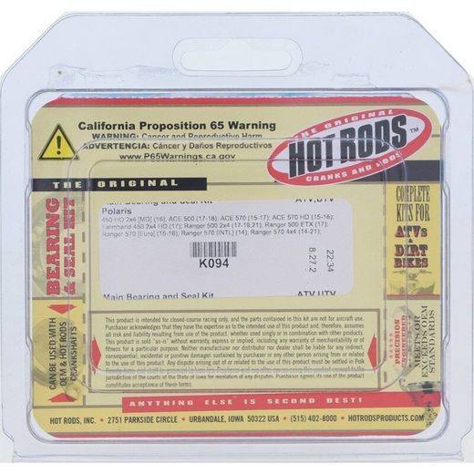 MAIN BEARING AND SEAL KIT HOT RODS K094