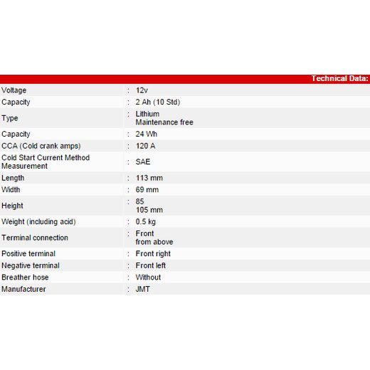 LITHIUM-ION BATTERY JMT HJTZ5S-FP
