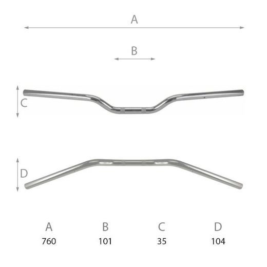 HANDLEBAR DOMINO 184171080 ROAD LOW BEND CHRONIUM PLATED