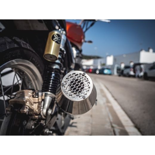 UNIVERSAL SILENCER GPR ULTRACONE CAFÉ RACER CAFE.47.ULTRA BRUSHED STAINLESS STEEL