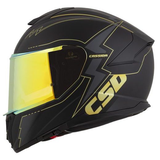 FULL FACE HELMET CASSIDA INTEGRAL GT 2.1 FLASH MATT BLACK/ METALLIC GOLD/ DARK GREY L