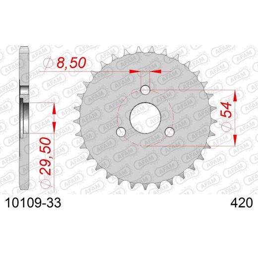 LANČENIK ZADNJI AFAM 10109-33 33T, 420
