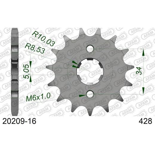 PREDNJI LANČANIK AFAM 20209-16 16T, 428