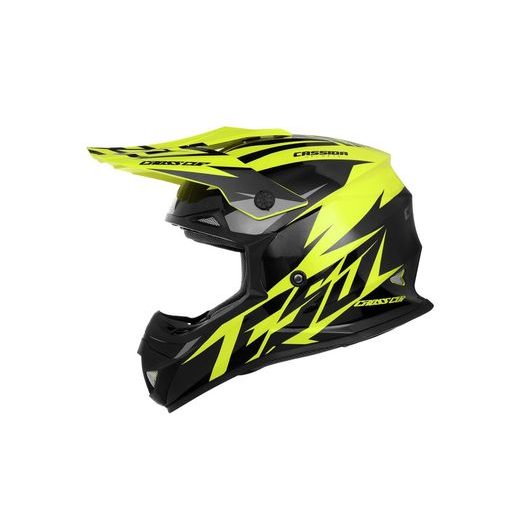 MOTOCROSS HELMET CASSIDA CROSS CUP TWO YELLOW FLUO/ BLACK/ GREY XL