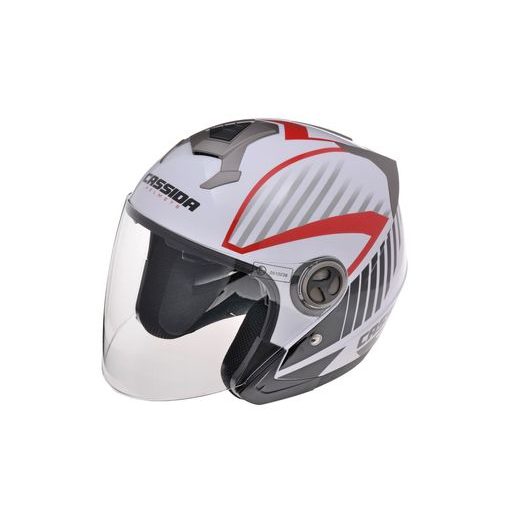 JET HELMET CASSIDA MAGNUM BLACK/ WHITE/ RED L
