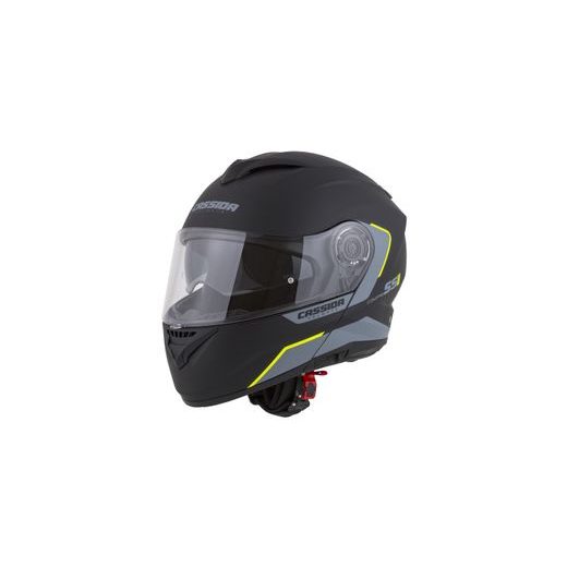 FULL FACE HELMET CASSIDA COMPRESS 2.0 REFRACTION MATT BLACK / GREY / YELLOW FLUO XL