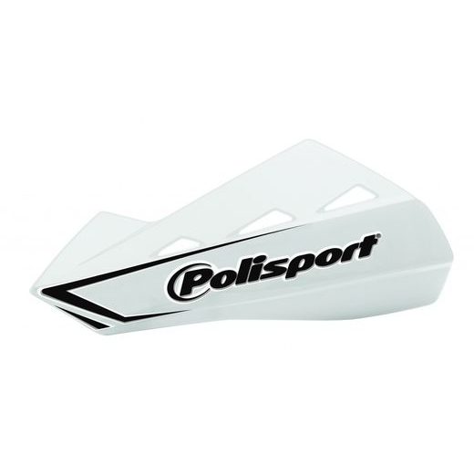 HANDGUARD POLISPORT QWEST WITH UNIVERSAL PLASTIC MOUNTING KIT WHITE