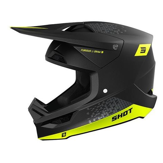 HELMET SHOT FURIOUS DRAW A06-21OC-B01-09 NEON YELLOW MATT M