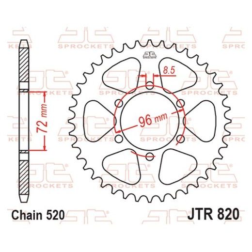 LANČENIK ZADNJI JT JTR 820-42 42T, 520
