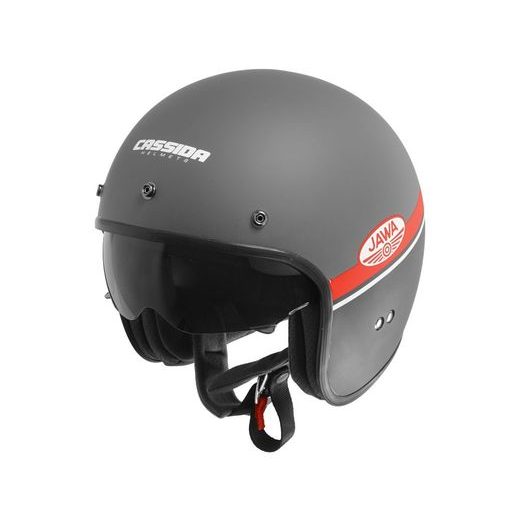 JET HELMET CASSIDA OXYGEN JAWA OHC GREY MATT/ RED / BLACK / WHITE 2XL