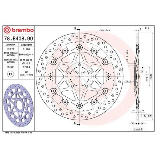 KOČIONA DISK BREMBO 78B40890 FLOATING