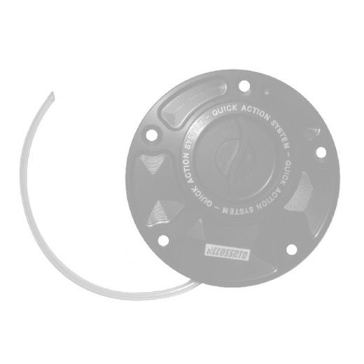 FUEL CAP WITH QUICK ACTION SYSTEM ACCOSSATO FC005 IN CNC-WORKED ALUMINIUM SILVER