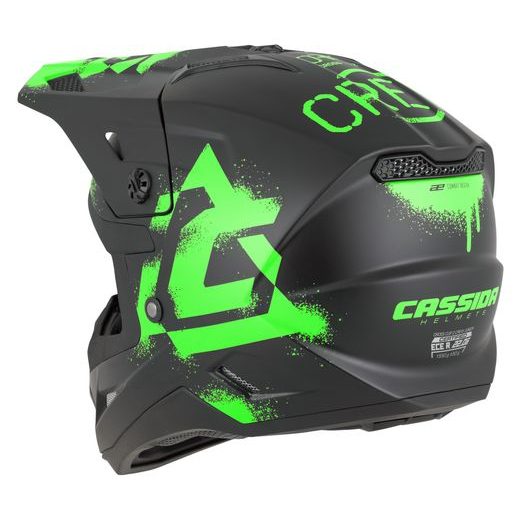 MOTOCROSS HELMET CASSIDA CROSS CUP 2 CREW JUNIOR BLACK MATT/GREEN FLUO XL