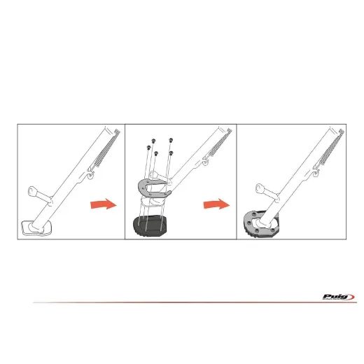 KICKSTAND EXTENSION PUIG 22835N CRNI WITH STANDARD SUSPENSION