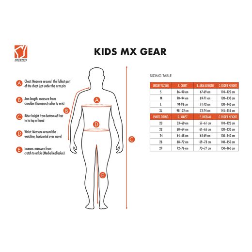MX JERSEY KIDS YOKO VIILEE BLACK / WHITE / ORANGE M