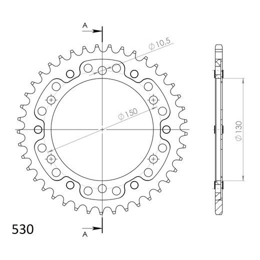 REAR SPROCKET SUPERSPROX STEALTH RST-859:41-GLD ZLATO 41T, 530