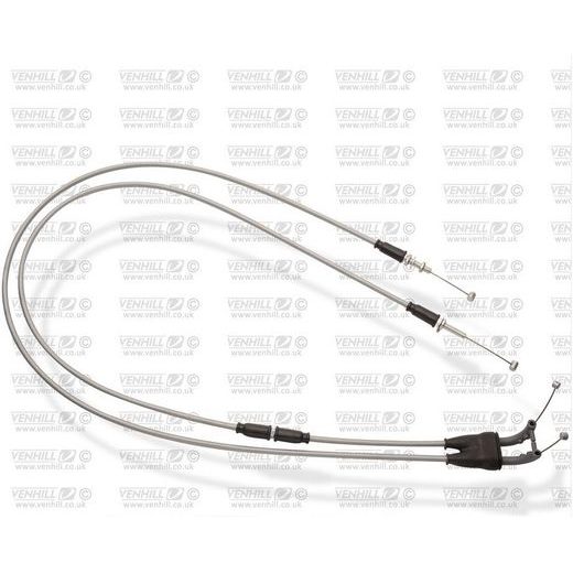 THROTTLE CABLES (PAIR) VENHILL S01-4-062-GY FEATHERLIGHT GREY