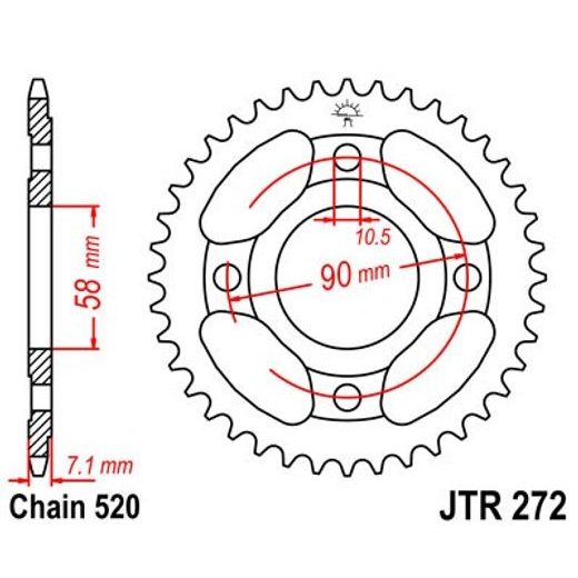 LANČENIK ZADNJI JT JTR 272-31 31T, 520