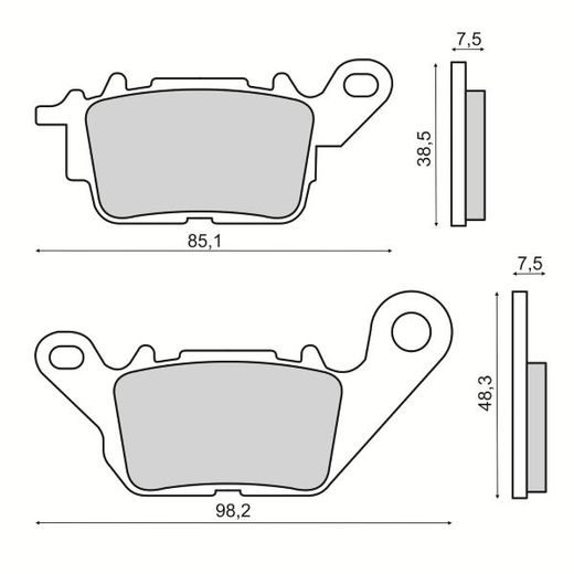 DISK PLOČICE RMS 225103600 FRONT HOMOLOGATED, ORGANIC