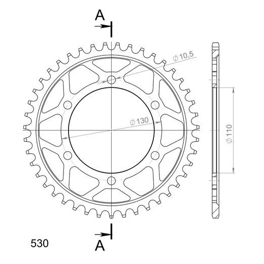 LANČENIK ZADNJI SUPERSPROX RFE-479:43-BLK CRNI 43T, 530