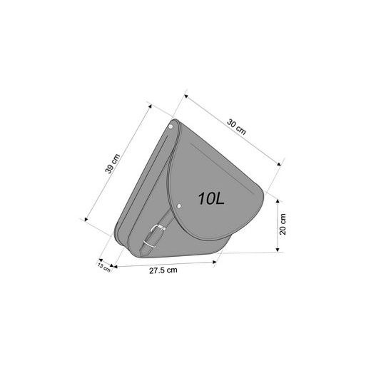 LEATHER SADDLEBAG CUSTOMACCES BARCELONA APB002N CRNI PAIR, WITH UNIVERSAL SUPPORT