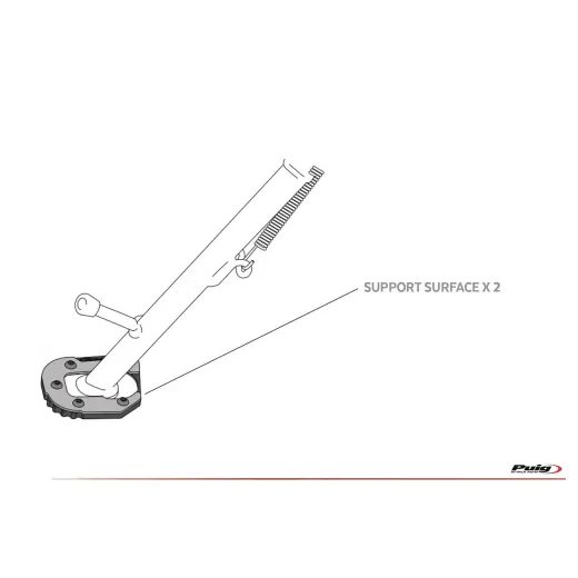 KICKSTAND EXTENSION PUIG 22835N CRNI WITH STANDARD SUSPENSION