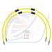 CROSSOVER FRONT BRAKE HOSE KIT VENHILL POWERHOSEPLUS KAW-16001F-YE (2 HOSES IN KIT) YELLOW HOSES, CHROMED FITTINGS