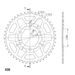 REAR ALU SPROCKET SUPERSPROX RAL-1478:45-BLK CRNI 45T, 530