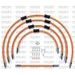 STANDARD FRONT BRAKE HOSE KIT VENHILL POWERHOSEPLUS YAM-11001FS-OR (5 HOSES IN KIT) ORANGE HOSES, STAINLESS STEEL FITTINGS