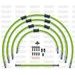 STANDARD FRONT BRAKE HOSE KIT VENHILL POWERHOSEPLUS KAW-10002FB-GR (5 HOSES IN KIT) GREEN HOSES, BLACK FITTINGS