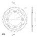 REAR SPROCKET SUPERSPROX STEALTH RST-898:50-ORG ORANGE 50T, 428