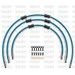 STANDARD FRONT BRAKE HOSE KIT VENHILL POWERHOSEPLUS KAW-3001FB-TB (3 HOSES IN KIT) TRANSLUCENT BLUE HOSES, BLACK FITTINGS