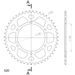 REAR ALU SPROCKET SUPERSPROX RAL-405:47-RED CRVEN 47T, 520
