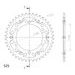 REAR SPROCKET SUPERSPROX STEALTH RST-498:42-SLV SILVER 42T, 525