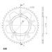 REAR ALU SPROCKET SUPERSPROX RAL-302:46-BLK CRNI 46T, 530