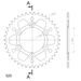 REAR ALU SPROCKET SUPERSPROX RAL-745:42-BLK CRNI 42T, 525